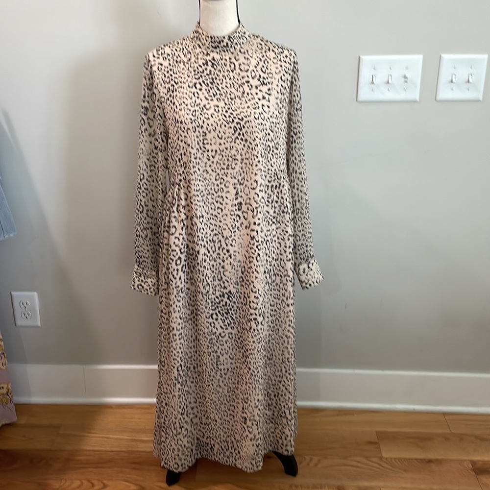 Charles Henry Mock Neck Long Sleeve Midi Dress Size Medium - Picture 4 of 15